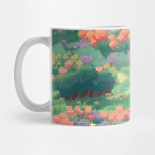 Pixel Art Forest And Meadow Landscape Painting Mug